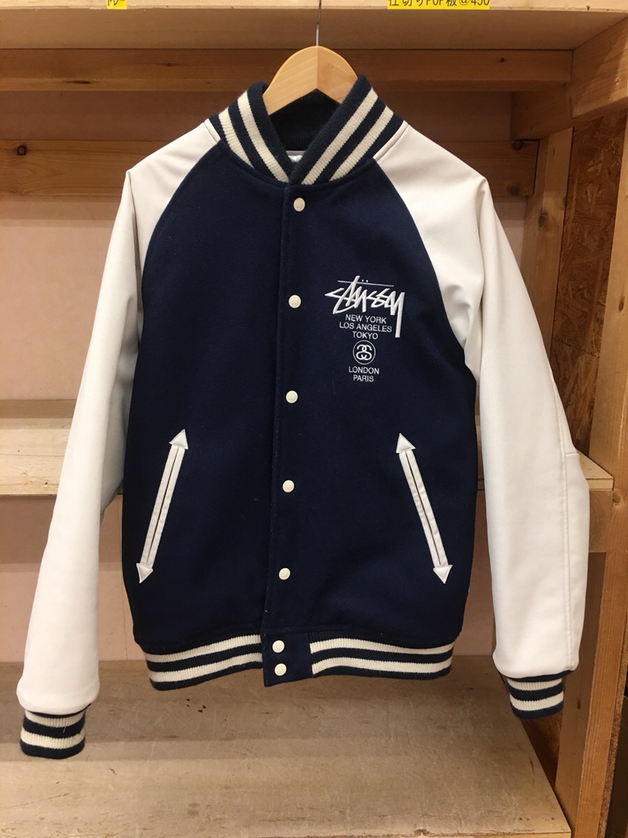 STUSSY - OLD stussy スタジャン 革ジャン ワッペンの+inforsante.fr