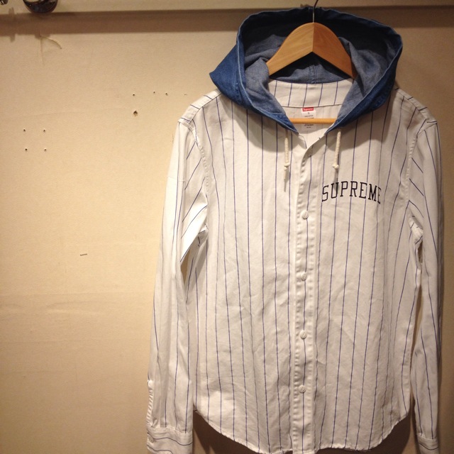 Supreme 14AW Denim Hooded Baseball Shirt - パーカー