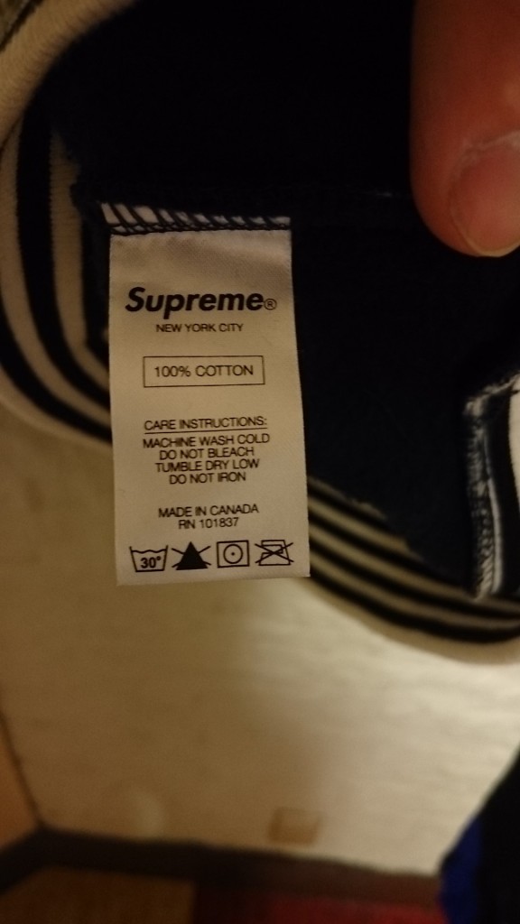 supreme 14AW Classic Logo Striped Crewneck  (5)