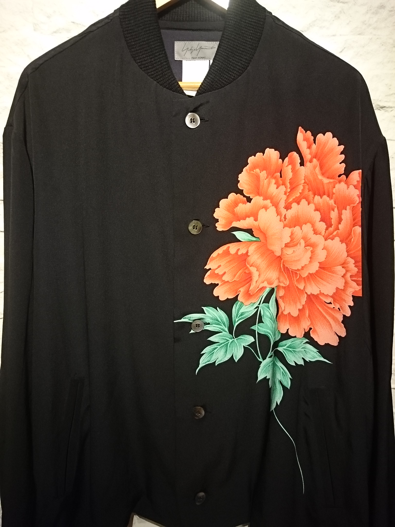 (求)Yohji Yamamoto pour homme 牡丹の花シャツ